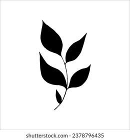 Single element branch in doodle style. Hand drawn vector illustration.