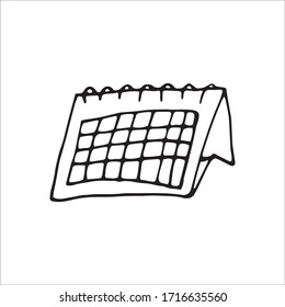 Single element of calendar in doodle business set. Hand drawn vector illustration for cards, posters, stickers and professional design.