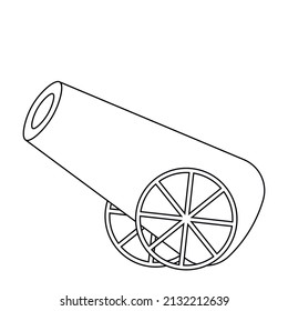 Single element Cannon. Draw illustration in black and white