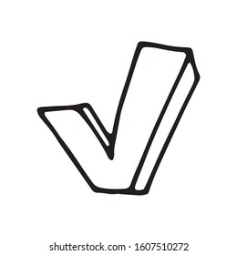 Single element of checkbox in doodle business set. Hand drawn vector illustration for cards, posters, stickers and professional design.