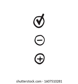 Single element of checkbox in doodle business set. Hand drawn vector illustration for cards, posters, stickers and professional design.