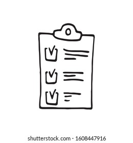 Single element of checkbox in doodle business set. Hand drawn vector illustration for cards, posters, stickers and professional design.