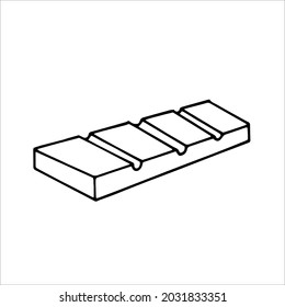 Pieza de chocolate de un solo elemento en forma de doodle. Ilustración vectorial Doodle para café, cafetería, cocina. Elemento lindo para pegatinas y diseño estacional. Aislado sobre fondo blanco