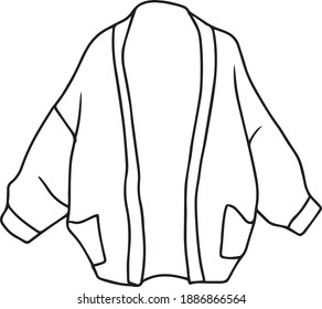 A single element of clothes in doodle set. Outwear clothes. Hand drawn vector illustration for cards, posters, stickers and professional design.