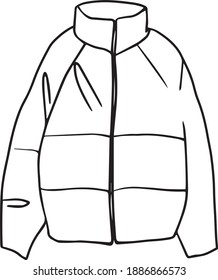 A single element of clothes in doodle set. Outwear clothes. Hand drawn vector illustration for cards, posters, stickers and professional design.