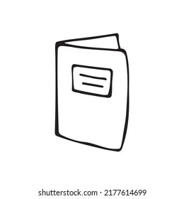 Single element of copybook in doodle. Hand drawn vector illustration for cards, posters, stickers and professional design.
