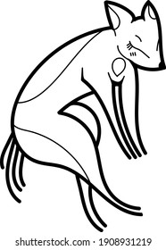 Single element for design, clipart. Dog, puppy, pets. Suitable for postcards, patches, stickers, advertisements. Scandinavian. For kids. Contour, black and white, vector. Cartoon style. Logo.