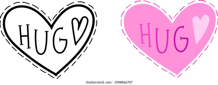 Single element for design, clipart. Valentine, hearts. Holidays, love, February 14. Suitable for postcards, patches, stickers, advertisements. Scandinavian. For kids. Bright colours. Cartoon.