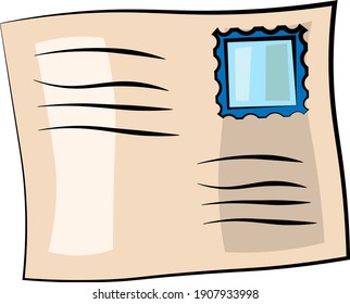 Single element envelope. Draw illustration in colors