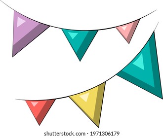 Single element Flags. Draw illustration in color