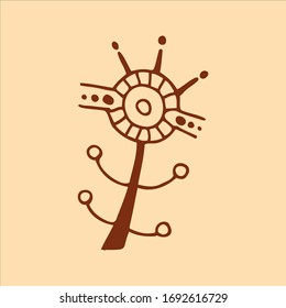 Einzelelement, Blume, handgezeichnete doodle Abbildung in der Vektorillustration. Design für Verpackungen, Hochzeiten, Stoffe, Textilien, Tapeten, Website, Postkarten.