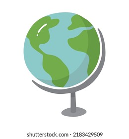 Single element of globe business and stationery set. Hand drawn vector illustration for cards, posters, stickers and professional design.
