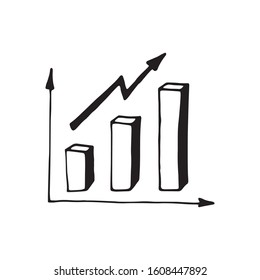 Single element of graph in doodle business set. Hand drawn vector illustration for cards, posters, stickers and professional design.