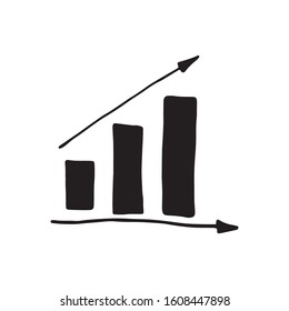 Single element of graph in doodle business set. Hand drawn vector illustration for cards, posters, stickers and professional design.