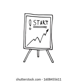 Single element of graph in doodle business set. Hand drawn vector illustration for cards, posters, stickers and professional design.