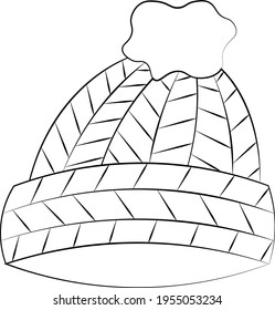 Single element Headwear . Draw illustration in black and white