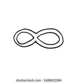 Single element of infinity in doodle business set. Hand drawn vector illustration for cards, posters, stickers and professional design.