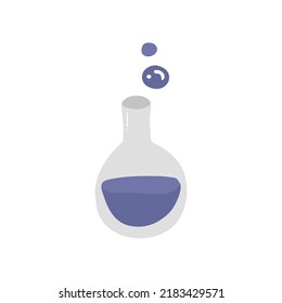Single element of Lab flask. Hand drawn vector illustration for cards, posters, stickers and professional design.