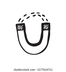 Single element of magnet. Hand drawn vector illustration for cards, posters, stickers and professional design.