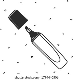 Un solo elemento de marcador en el conjunto de negocios. Dibujar ilustración vectorial para tarjetas, carteles, pegatinas y diseño profesional. Objeto de esbozo aislado