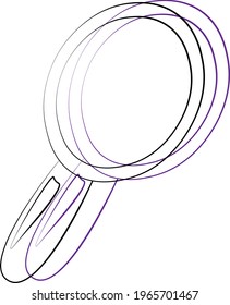 Single element Mirror. Draw illustration in black and white