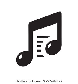 Single element of music note in doodle style. Hand drawn vector illustration for cards, posters, stickers and professional musical design. Simple cute symbol note. Abstract scribble illustration.
