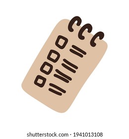 Single element of notebook with checklist. Hand drawn vector illustration for cards, posters, stickers and professional design.