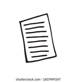 Single element of notebook in doodle business set. Hand drawn vector illustration for cards, posters, stickers and professional design.