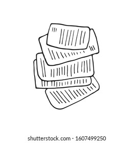 Single element of notebook in doodle business set. Hand drawn vector illustration for cards, posters, stickers and professional design.