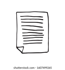 Single element of notebook in doodle business set. Hand drawn vector illustration for cards, posters, stickers and professional design.