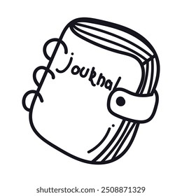 Single element of notebook in doodle school set. Hand drawn vector illustration for cards, posters, stickers and professional design.