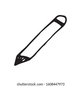 Single element of pen in doodle business set. Hand drawn vector illustration for cards, posters, stickers and professional design.