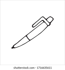 Un único elemento de pluma en el conjunto de negocios de doodle. Ilustración vectorial dibujada a mano para tarjetas, carteles, pegatinas y diseño profesional.