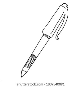 Un solo elemento de la pluma en el conjunto de negocios del doodle. Ilustración vectorial dibujada a mano para tarjetas, carteles, pegatinas y diseño profesional. Colores.