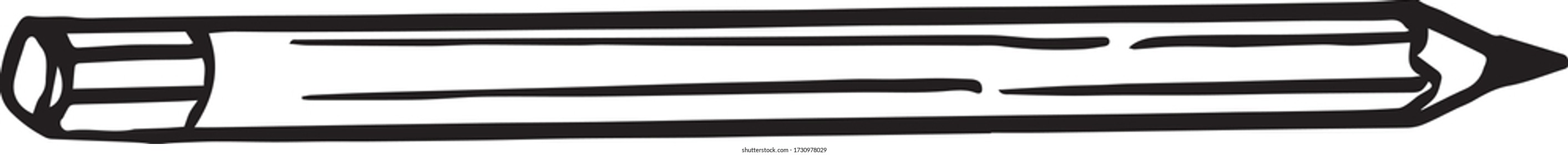 Single element of pen in doodle. Hand drawn vector illustration for cards, posters, stickers and professional design.