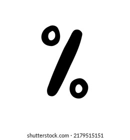 Single element of percent in doodle business set. Hand drawn vector illustration for cards, posters, stickers and professional design.