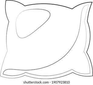 Single element pillow. Draw illustration in black and white