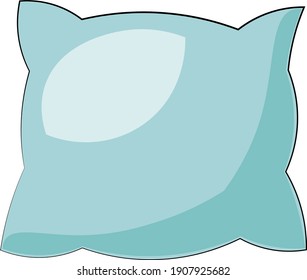 Single element pillow. Draw illustration in colors