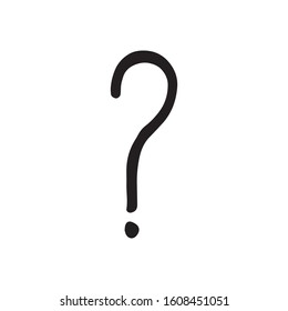 Single element of question mark in doodle business set. Hand drawn vector illustration for cards, posters, stickers and professional design.