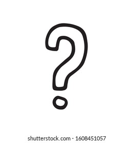 Single element of question mark in doodle business set. Hand drawn vector illustration for cards, posters, stickers and professional design.