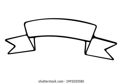 Espacio de copia de cinta de un solo elemento. Ilustración dibujada a mano aislada en fondo blanco.