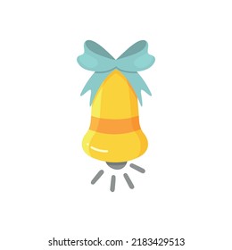 Single element of school bell. Hand drawn vector illustration for cards, posters, stickers and professional design.