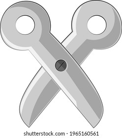Single element Scissors. Draw illustration in color