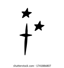 Single element of stars in doodle business set. Hand drawn vector illustration for cards, posters, stickers and professional design.