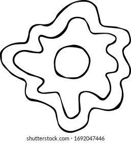 Single element of sun in doodle summer set. Hand drawn vector illustration for greeting cards, posters, stickers and seasonal design.