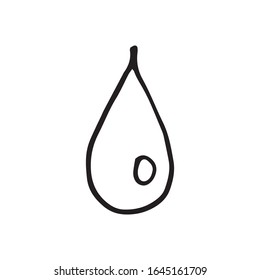 Single element of water drop in doodle ecology set. Hand drawn vector illustration about environment problems. Sketch elements set for graphic and web design.
