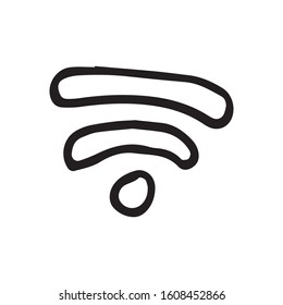 Single element of wi-fi and transmission in doodle business set. Hand drawn vector illustration for cards, posters, stickers and professional design.