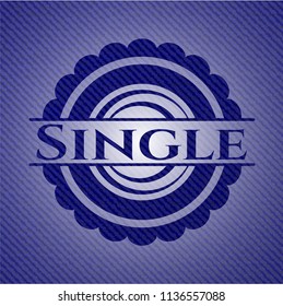 Single emblem with jean texture