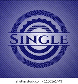 Single emblem with jean texture