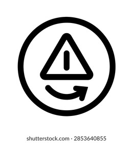 A single emergency shutdown button icon is presented in bold monochrome fill with clean, simplified geometry. The vector graphic is centered on a pure white background, offering crisp edges and balanced proportions for commercial use.